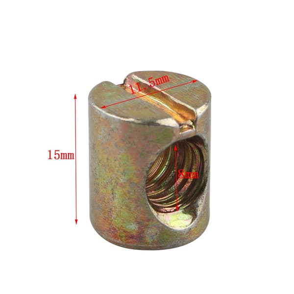 10 stk. M8 x 15 mm slissemuttere, dybelmuttere for møbler, barnesengstoler