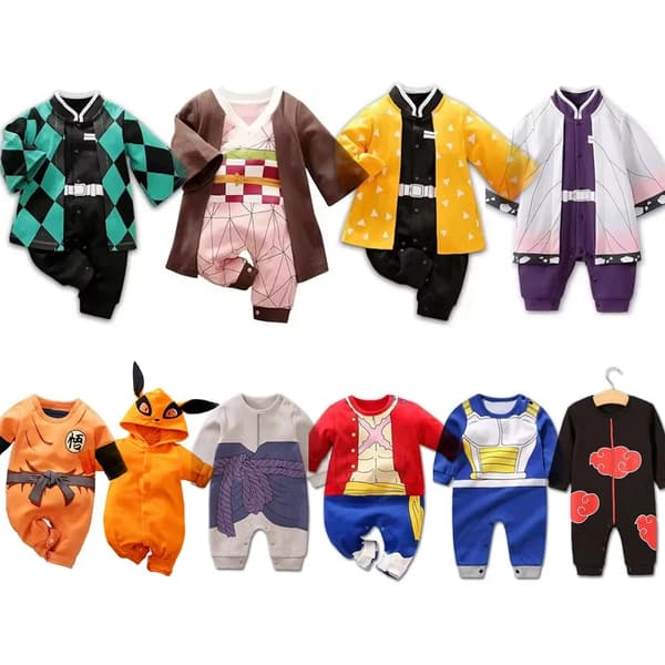 Baby-romper 0-18 måneder Anime Cosplay-kostyme Spedbarn Bomullsantrekk Gutter Jenter Barn A19 59 (0-3M)