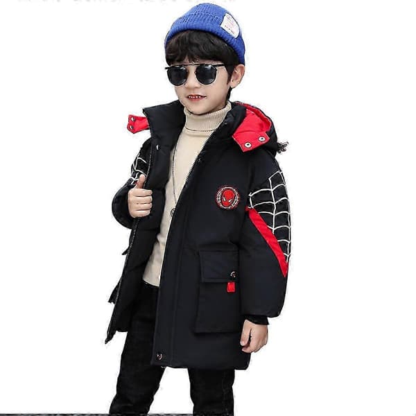 Spider-Man Jacka med Huva Barn Vinter Varm Kappa 110cm (3-4 år){wh}
