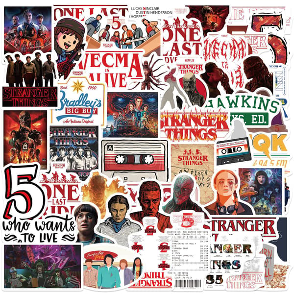 Stranger Things -tarrapaketti | Graffityyliset tarrat | Fanitaidekoristeet *Malli 1-54kpl*