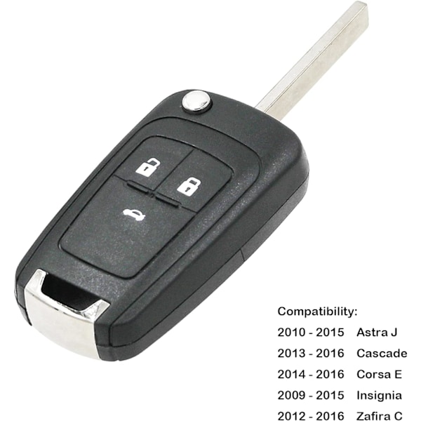 2 Painikkeen Kaukosäätimen Avaimen Kotelon Vaihto Fob Yhteensopiva Vauxhall Opel Astra Insignia Vectra Zafira Meriva Mokka Avaimen Kuori {f2} 3-button remote control