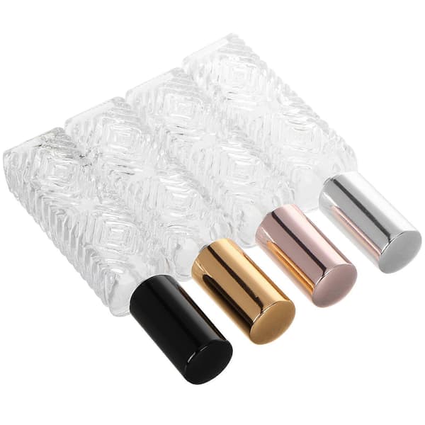4 stk. klare glassprayflasker med plast, 12 ml, bærbare og påfyllbare for reisebruk
