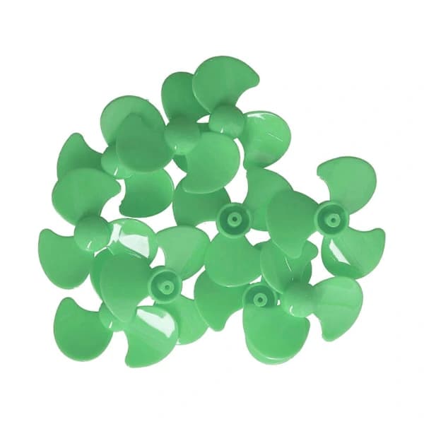 10 stk. 50 mm 3-bladspropeller ABS Roterende propeller Erstatning DIY Bilmodell Tilbehør Grønn{HW}