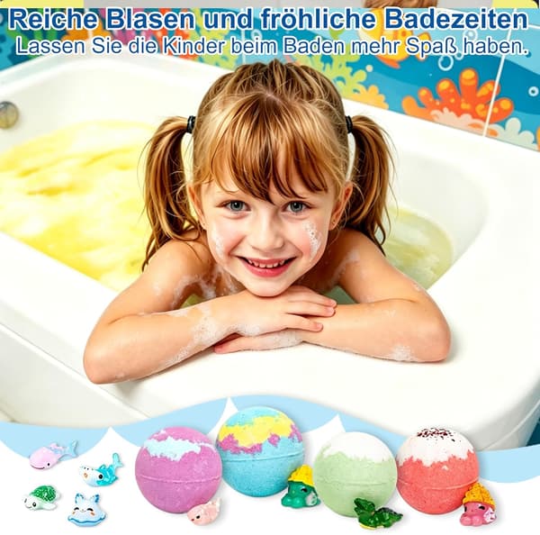 12 stk. badebomber for barn med overraskelse, badebomber for barn, gave, badebombe, gave til bursdag, påske, gutter og jenter