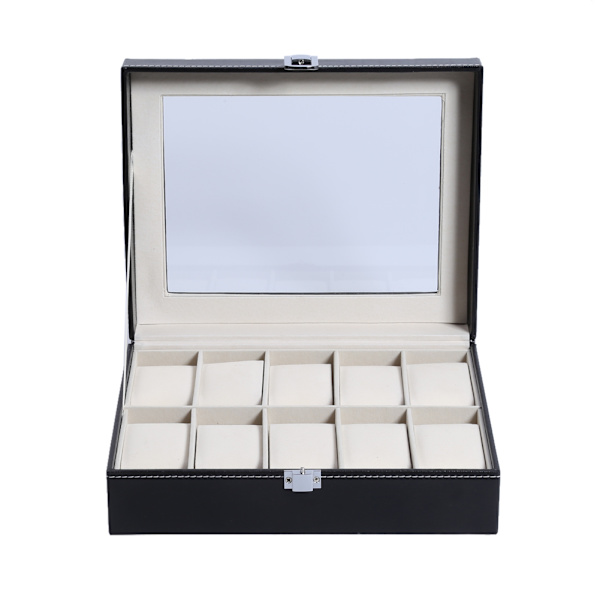 Lyxig Klockbox / Klocklåda / Urbox / Urboxar för 10 klockor black