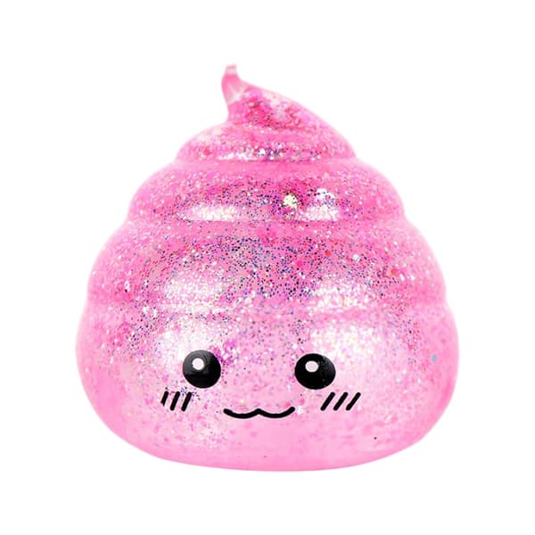 Glitter Bæsj Squishy Stressleke – Morsom Klemmeleke for Angstlindring**rosa pink