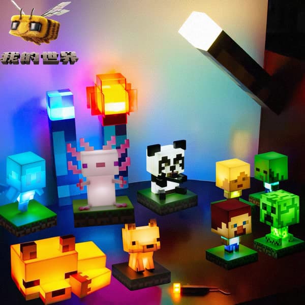 Minecraft Nattlampe | Dekorativ lampe i pikselstil**rev