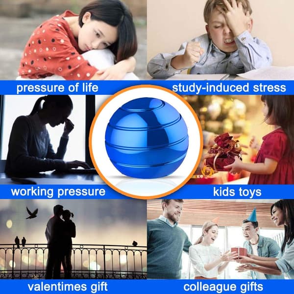 Skrivebordslegetøj Optisk Illusion Metal Fidget Spinning Bold Kontor Executive Stress Relief Spinner Legetøj til Voksne