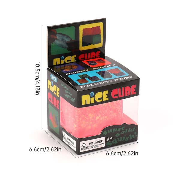 Fin Glitter Squishy Cube Leketøy, Selvlysende Stressavlastende Fidget, Myk Klembar Sensorisk Leketøy Tilfeldig Farge