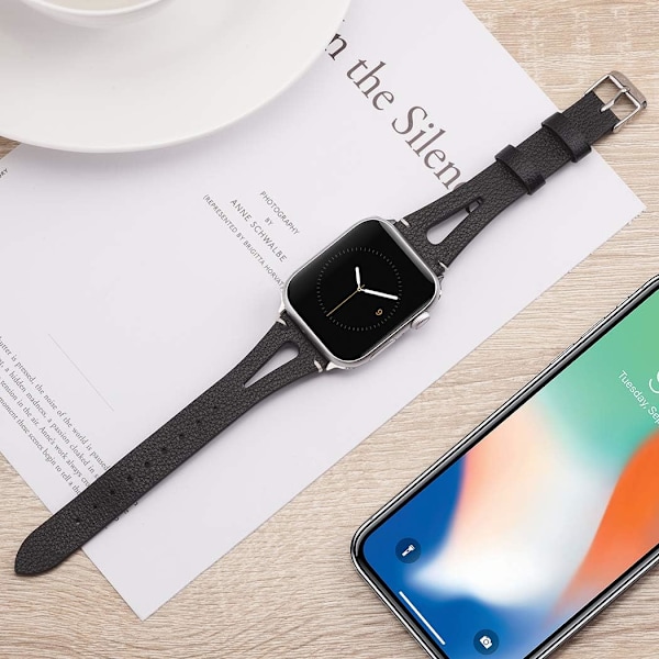 Yhteensopiva Apple Watch -rannekkeen 38mm 40mm kanssa, naisten nahkainen iWatch-ranneke, rannekoru, lisävarusteet, korvaava ranneke Apple Watch -rannekkeelle{F2} 6