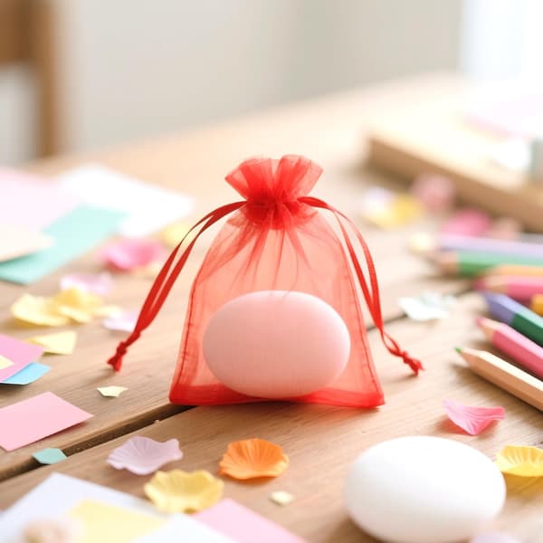 Vit organza presentpåse - 7x9cm liten organza presentpåse, 50-pack bröllopssmyckespåse - bröllop, jul red