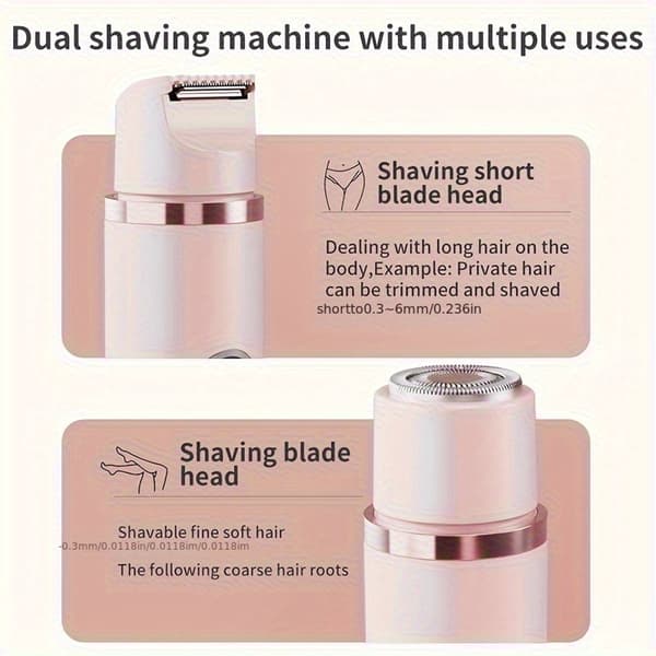 Dobbelt hoved hårfjernertrimmer - Elektrisk shaver til kvinder - Bikini- og kropshårstrimmer