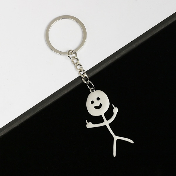 Sjov Smiley Ansigtsfigur Tegnsprog Nøglering Finger Sti, ZQKLA{f2}