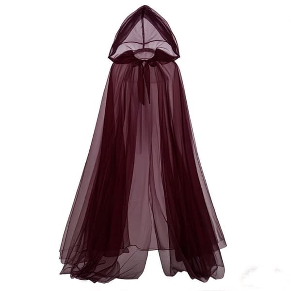 Halloween Grim Reaper Hekse Kappe | Lang Mesh Kappe til Spøgelses Cosplay Kostumefest}3 lag 1,5 meter}Hvid