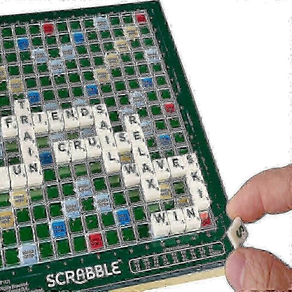 2025 Deluxe Scrabble-set med låsbara brickor för familjekul{h}