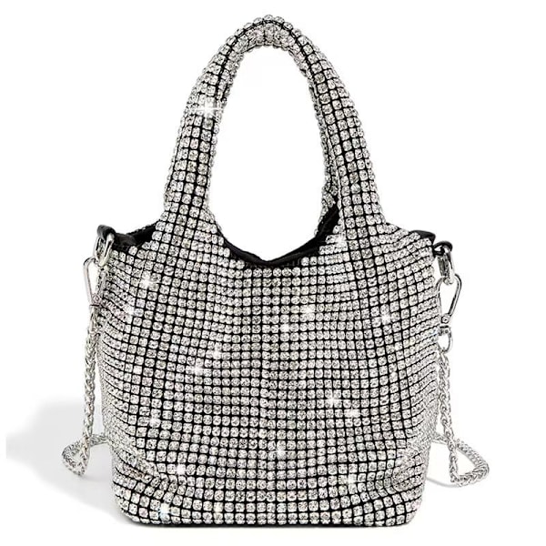 Dam Aftonväskor Strass Handväska Glittrig Crossbody Väska Bröllop Balväska}F2{
