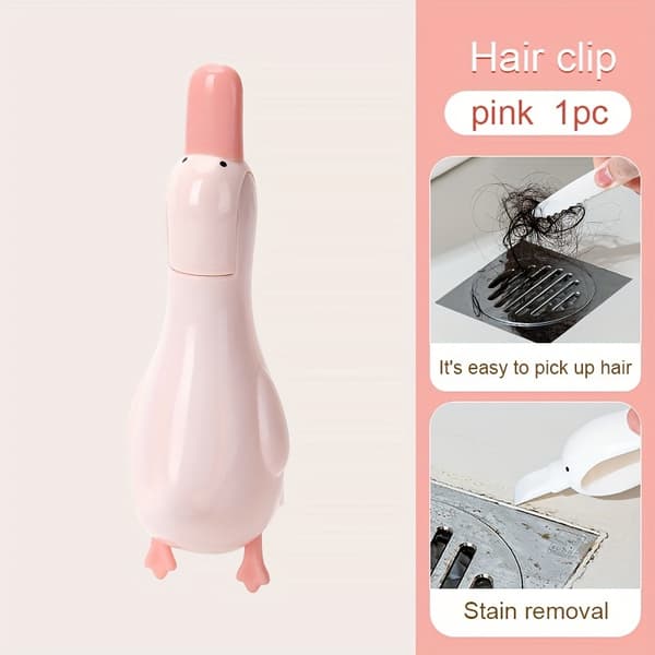 Gul And Afløb Hårfanger - Genanvendelig Silikone Affaldsrenser til Vask & Badeværelse, med Klips pink color