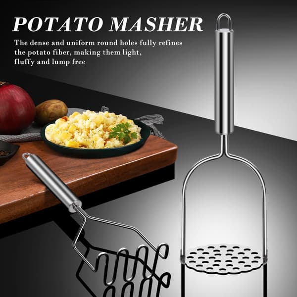 - Massage moser - Kartoffelmoser - Rustfrit stål - 2 stk.