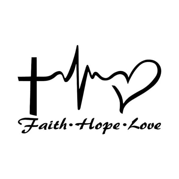 Jesus Hope Love Faith Prayer Kreativ Vinyl Bildekal Dekorasjon Svart