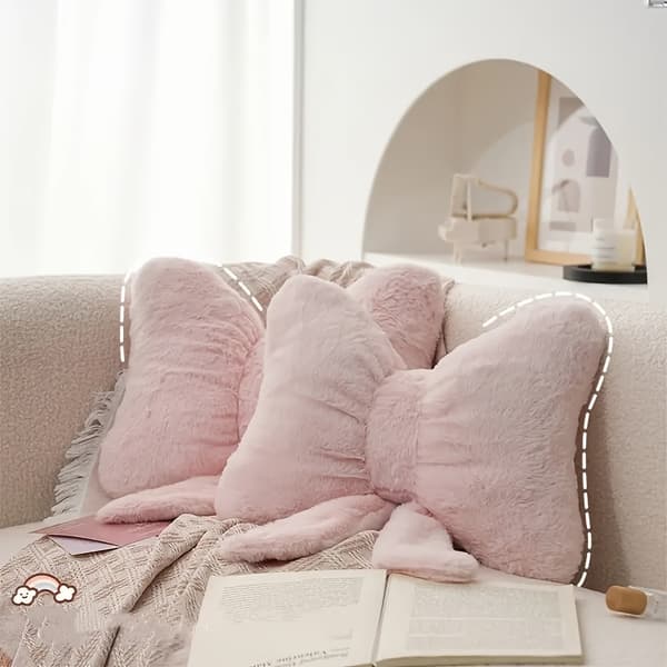 Sød butterfly pyntepude blød dekorativ pude til soveværelse sofa stue - lyserød hvid sort - julegave Black 15.75inch（40cm）