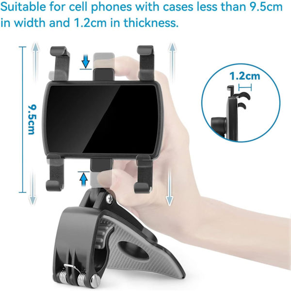 360 graders universal bilholder - egnet til smartphones, tablets osv.