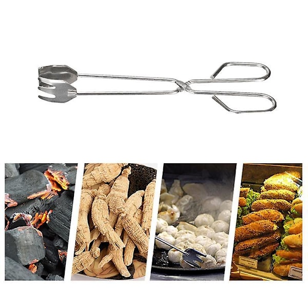 2kpl Uusia Käytännöllisiä Grillaustyökaluja Ruostumattomasta Teräksestä Sakset Tyyppiset Grilliruokapihdit Grillaustarvikkeet Kannettavat Pihdit Ulkokäyttöön