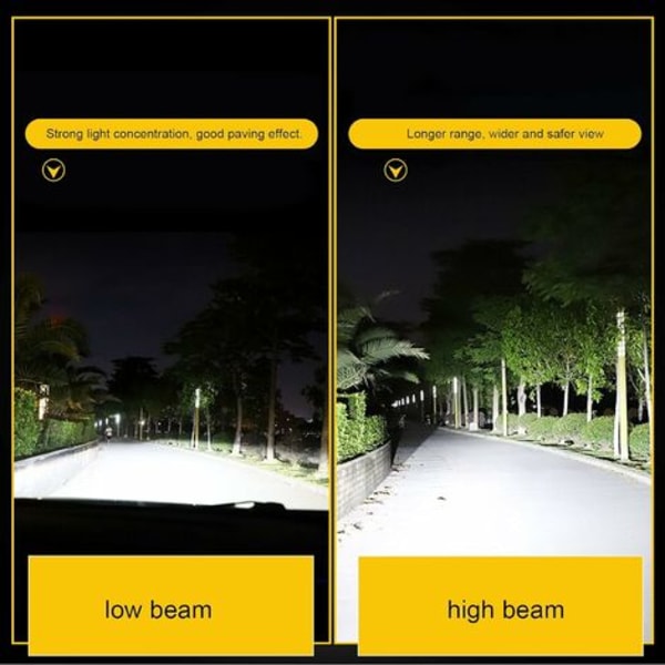 2 stk. H4 LED-pære, 12V motorcykel/bil forlygte, 12W COB-pære forlygte LED-pære til fjernlys/nærlys-forlygter, fjernlys/nærlys