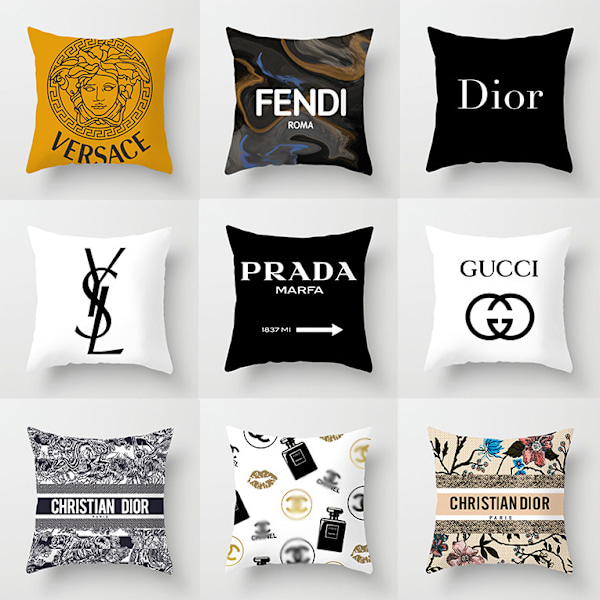 Logotyp ljus lyxig stil fyrkantig mode vardagsrum soffa kort plysch örngott{f504}