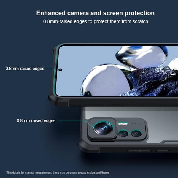 XUNDD Xiaomi 12T Pro TPU Hybriddeksel - Svart{F2} Svart black