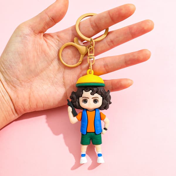 2025 Nyckelring med Stranger Things-figur | Mini Karaktärshänge | Samlarobjekt för fans*Dustin A*