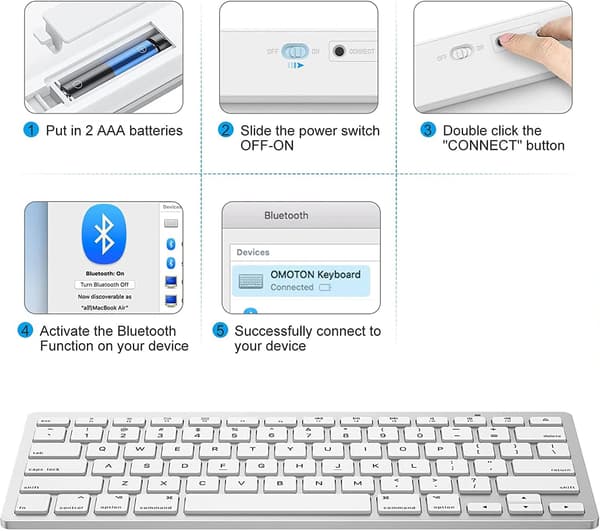 Bluetooth-tastatur til Mac, kompakt trådløst tastatur kompatibelt{f2}