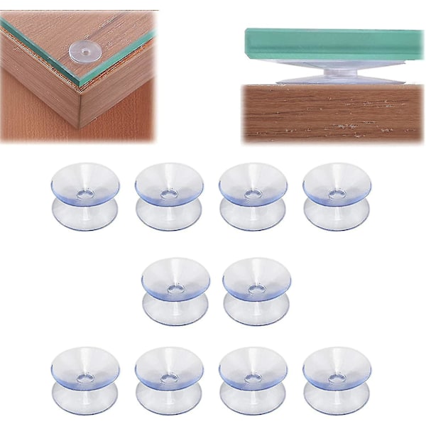 10 st Dubbelsidiga Sugproppar Halkfria Dubbelsidiga Sugproppar Transparenta Bordsdistanser För Glasbord{F2} 30MM