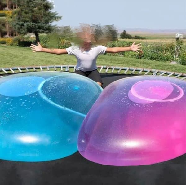 Uppblåsbar sfär / bubbelboll — Vattenfyllbar transparent bubbelboll (TPR) — Uppblåsbar studsboll yellow