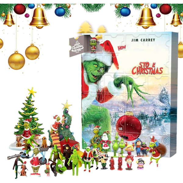 Julkalender 2023, 24 st Söta Cartoon Elf Figurer Dockor Jul Nedräkningskalender, 24 Dagar Julhelg Nedräkning Med Cartoon