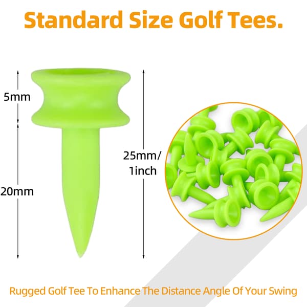 Golf Tees Plastik 25MM 100 Stk Små Grønne Golf Tees 1 tomme