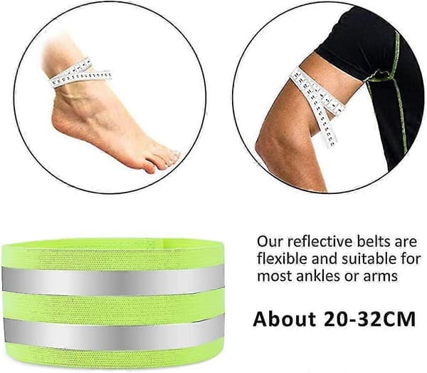 6-pack reflekterande band med hög synlighet, elastiskt säkerhetsarmband för löpning och cykling