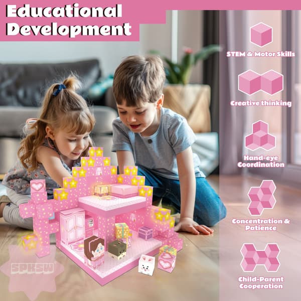 200 pcs Magnetic Building Blocks, Large Magnetic Construction Set for Kids, Creative Magnetic Tiles, Christmas Gift & Present 200pcs Farm Rainbow Modified A-CP-018