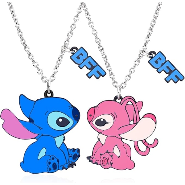Stitch Halsband Stitch Gåva Flickor Stitch och Scrump Bästa Vänner Halsband Stitch Bästa Vänner Halsband för 2 Stitch{F2}