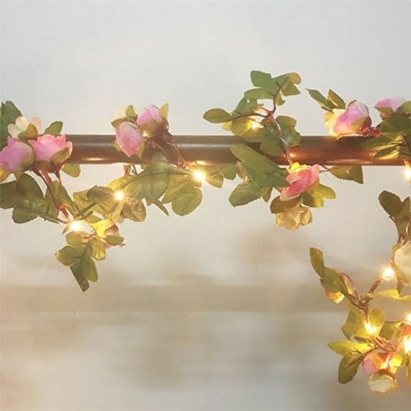 2 meter 20 LED Flower Leaf Garland battery run copper LED Fairy lights for wedding party event decoration