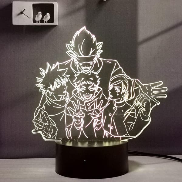 Jujutsu Kaisen 3D Illusion LED Anime Lampe 16 Farver Skift R(f2)