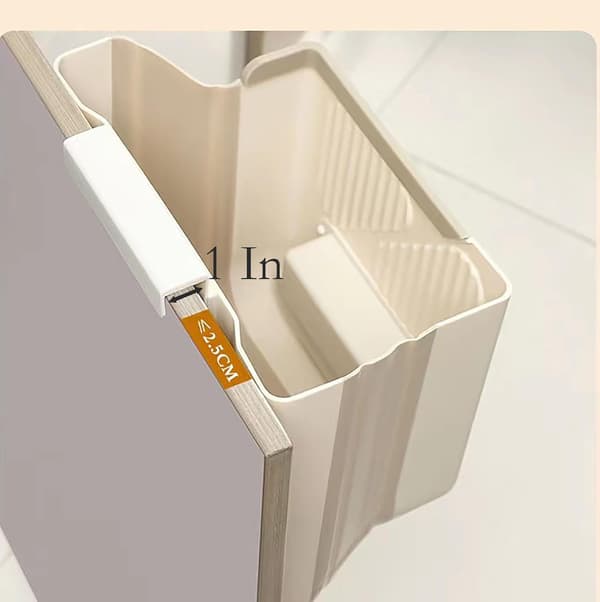 Vikbar Hängande Papperskorg 21,6 x 20,3 x 12 cm Vit Plast Köksavfallsbehållare