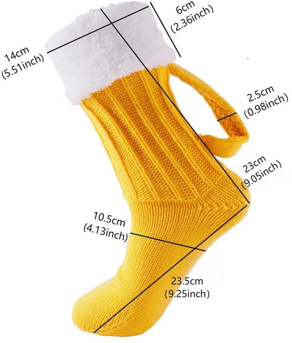Roliga ölsockor - 3D nyhetssockor för Oktoberfest - Unisex nyhetspresentstrumpor Gul Vit En Storlek