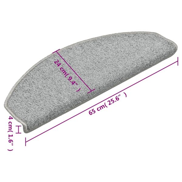 vidaXL Porrasmatot 15 kpl vaaleanharmaa 65x24x4 cm Grey gray