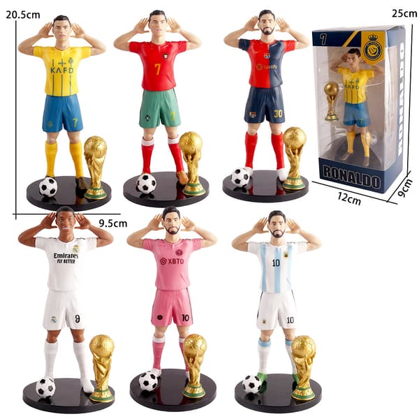 Fodboldtrofæ Samlerfigur Fodboldstjerne Model Display Legetøj Kreativ Skrivebordsindretning Gave til Fans**A3 A3