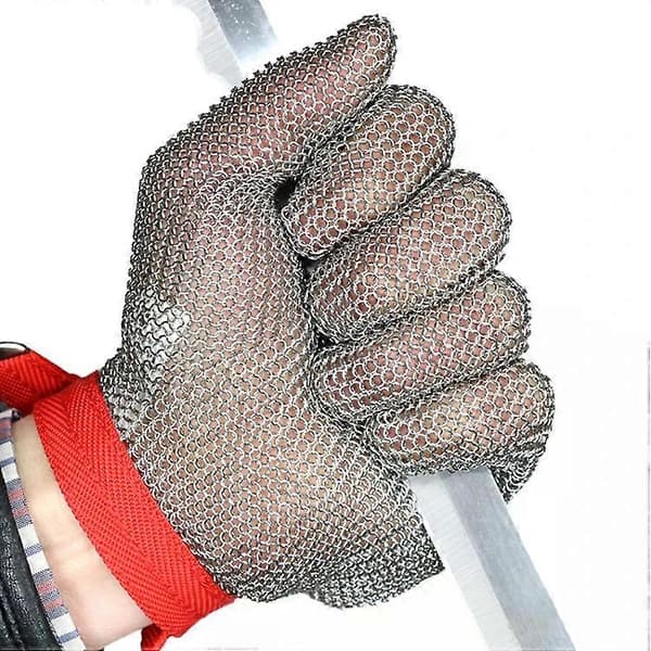 Arbeidsbeskyttelseshansker i rustfritt stål - Anti-kutting, 5 fingre, L -