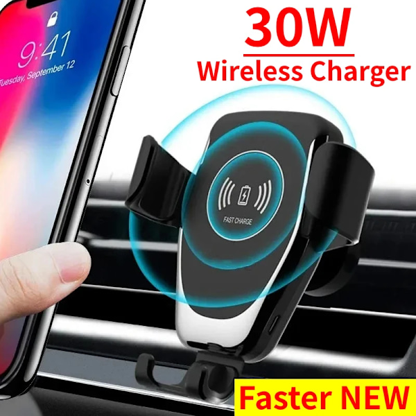 Auton langaton laturi, autoteline, puhelinteline iPhone 15 14 13 12 Samsung S22 S21 Xiaomi induktiolatausasema