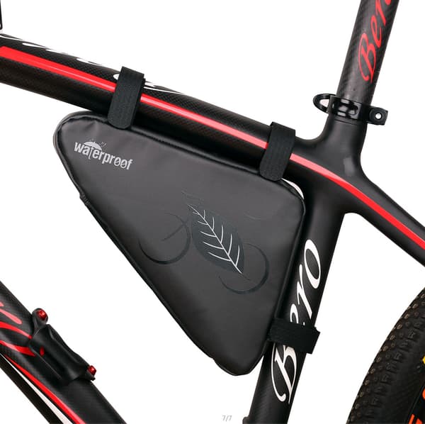 Ramväskor cykel - Cykelväska - Cykelväskor - Cykelväska med triangulär ram - Vattentät framficka, sadelväska för telefon, plånbok, nycklar, ...