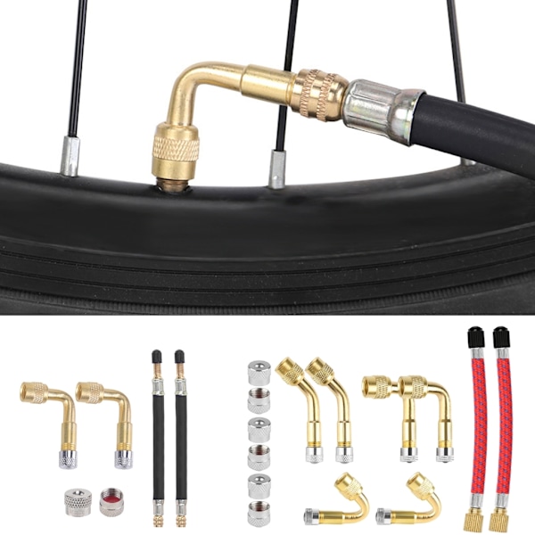 Ventilforlengere for dekkventiler, forlengelsesadaptere for biler, lastebiler og motorsykler Set B 0.15