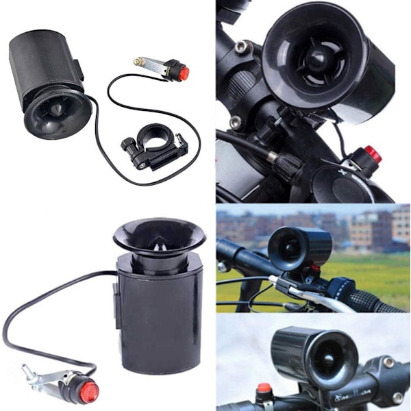 Superhög Ljud Cykelklocka Elektronisk Cykelhorn Siren Ring Lo{F2}