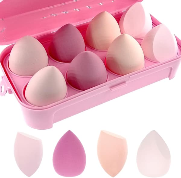Sminksvampar, skönhetssminkblandning, svampconcealer, applikator, svampar, 8 stycken